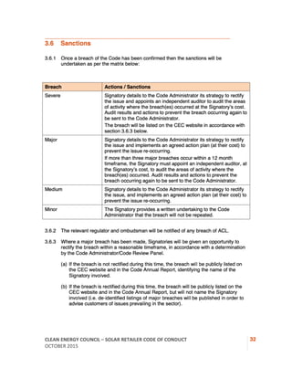 CEC Solar Retailer Code of Conduct | PDF