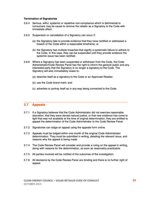 CEC Solar Retailer Code of Conduct | PDF