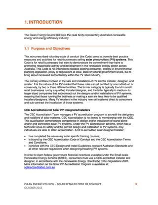 CEC Solar Retailer Code of Conduct | PDF