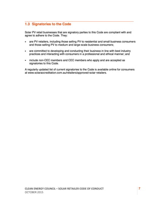 CEC Solar Retailer Code of Conduct | PDF