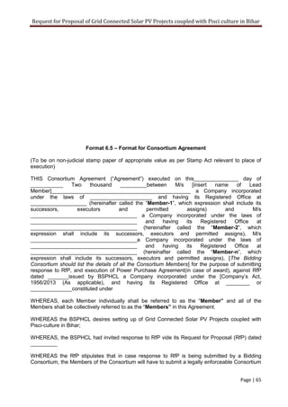Solar RFP Document for 150mw Solar PV Projects in Bihar | PDF