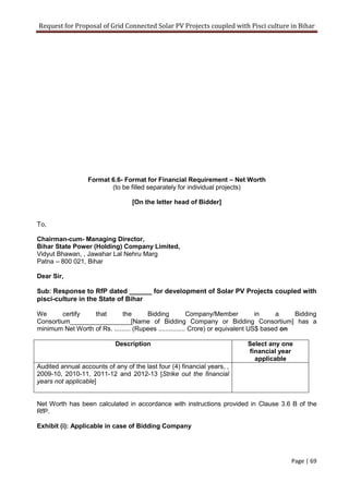 Solar RFP Document for 150mw Solar PV Projects in Bihar | PDF