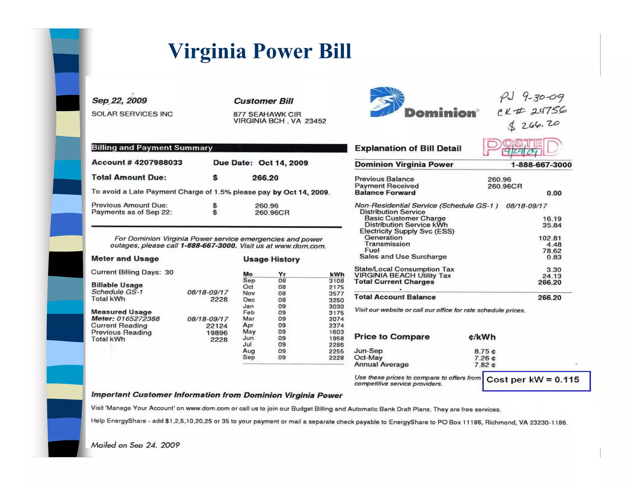 Virginia Power Bill
 