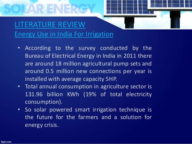 literature review for solar energy