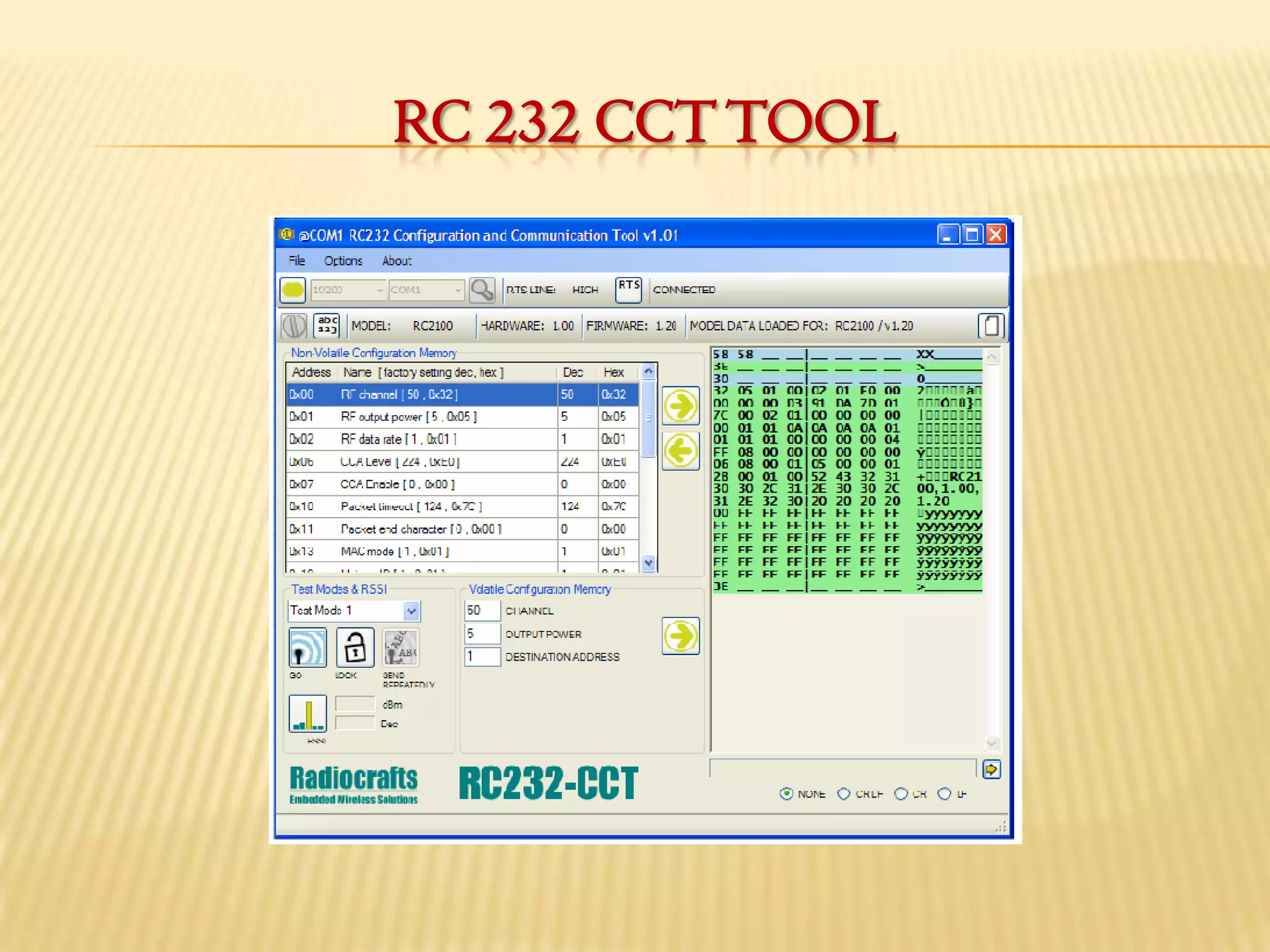 RC 232 CCT TOOL
 