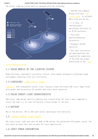 Solar street light technical specification solar lighting & street lamp ...