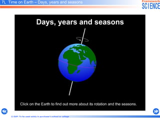 7L  Time on Earth – Days, years and seasons 