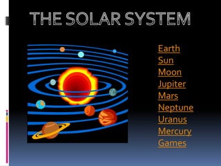 Earth
Sun
Moon
Jupiter
Mars
Neptune
Uranus
Mercury
Games
 