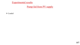Pump fed from PV supply
 Loaded
Experimental results
117
 