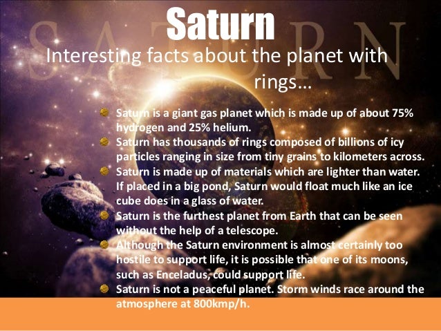 What are notable facts about Saturn?