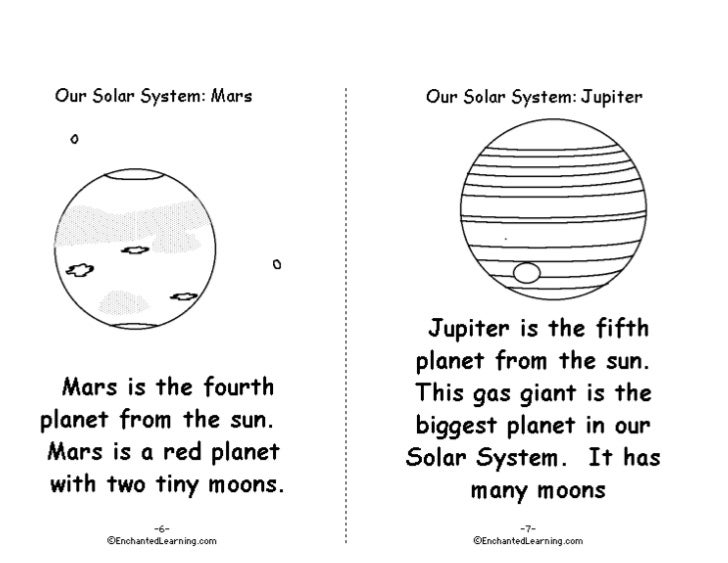 Solar system book by enchanted learning