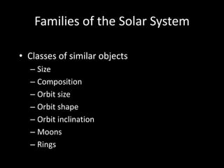 Solar System Classification Chart Solar system classification | PPTX