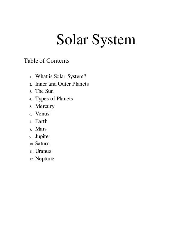 Solar System Assignment