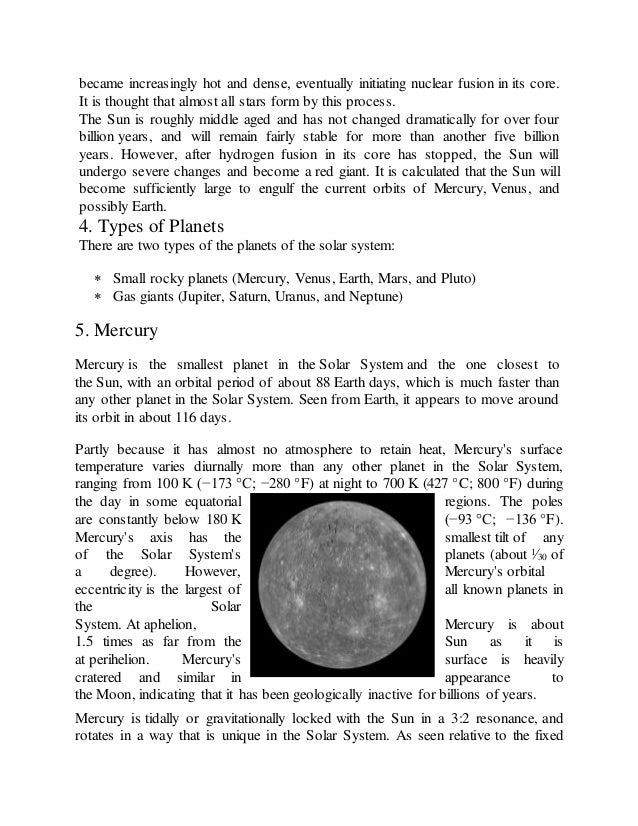 Solar System Assignment