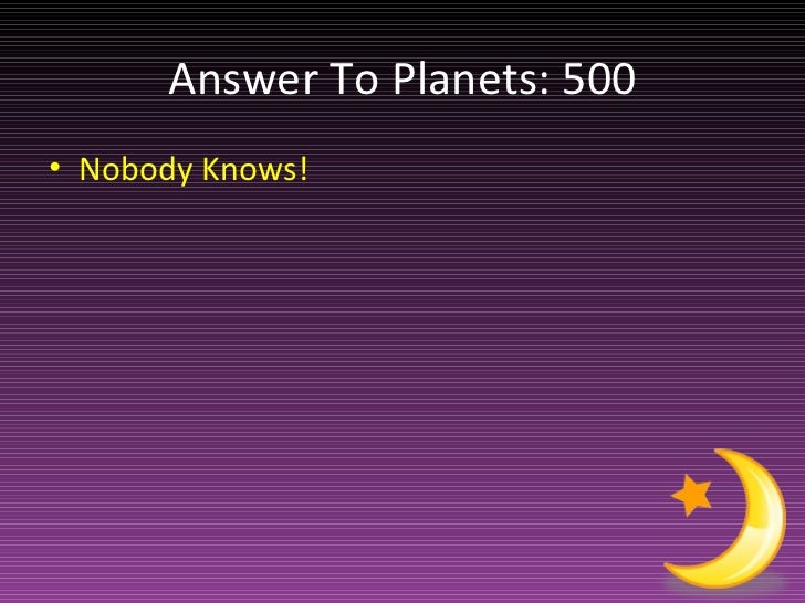 Solar System Jeopardy