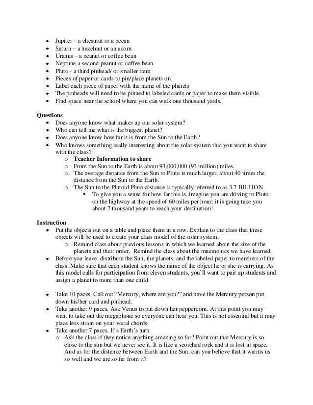 Solar System Lesson Plan
