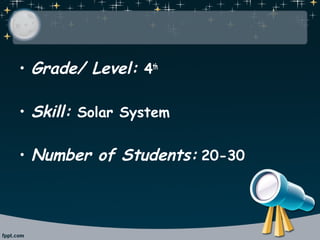 Solar System Lesson Plan