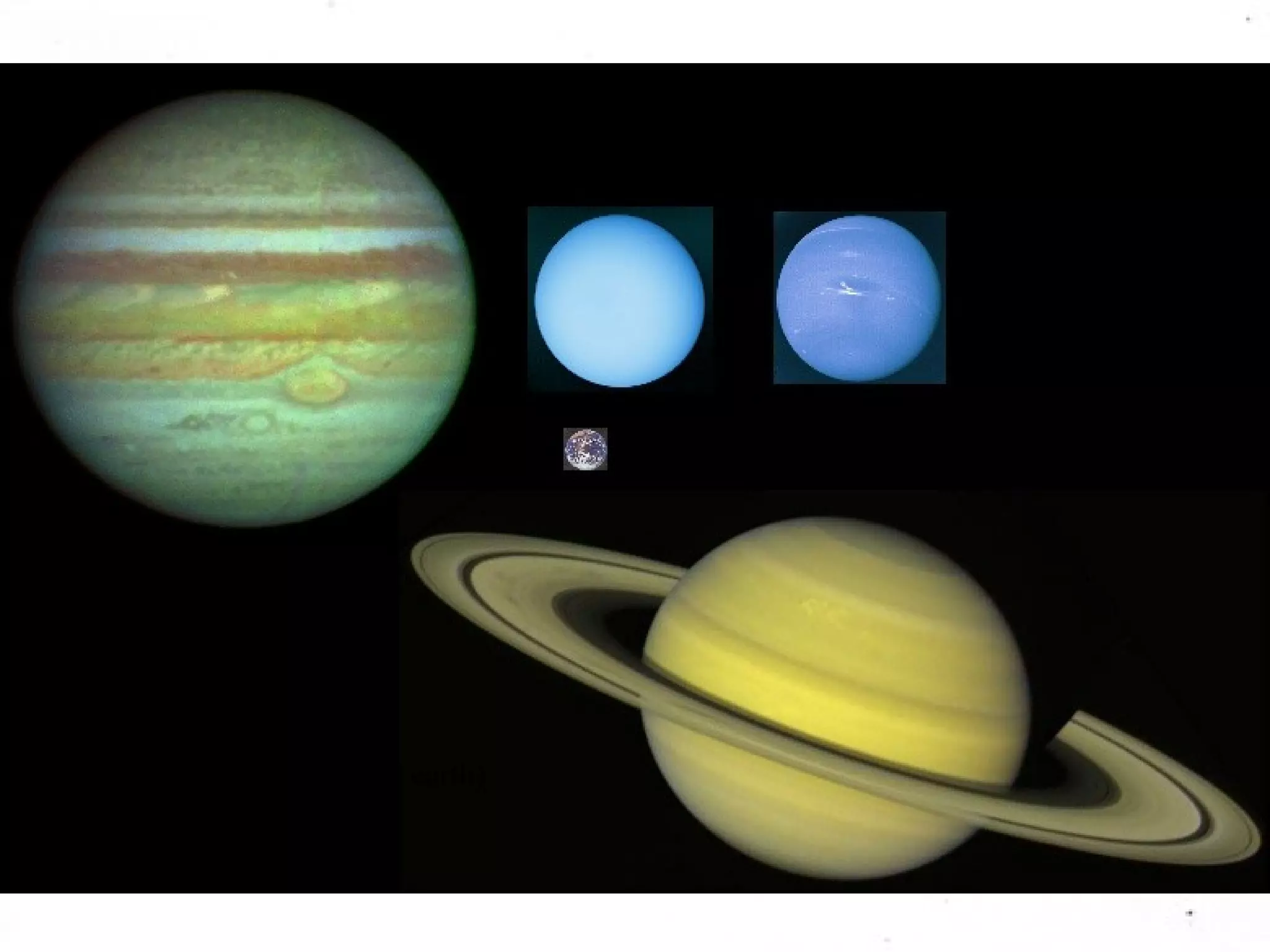 Jovian planets (and earth) 
 