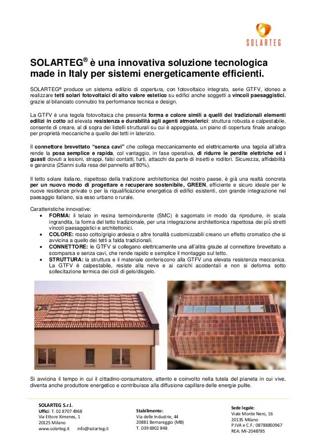 Solarteg Tetto Solare