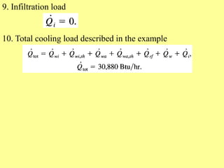 9. Infiltration load
10. Total cooling load described in the example
 