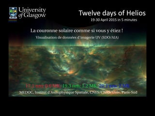 Twelve days of Helios
19-30 April 2015 in 5 minutes
 