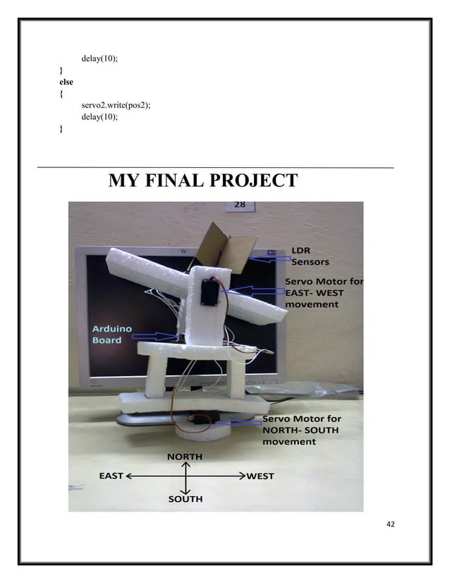 DUAL AXIS SOLAR TRACKER USING LDR AS A SENSOR