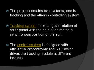 Solar tracking system | PPTX
