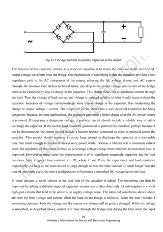 29
info4eee | Information For Electrical & Electronics Engineering
Fig 4.13 Bridge rectifier in parallel capacitor at the ...