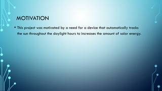 Solar tracking system presented by omkar | PPTX