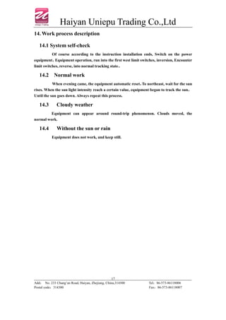 Solar tracking system installation manual | PDF