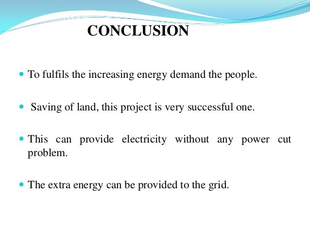 Conclusion of solar and wind energy