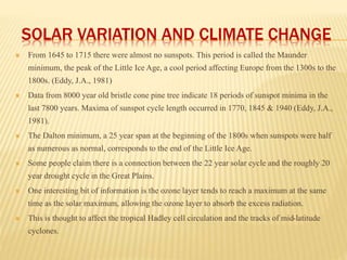 Solar Variations Geography Solar variation and climatic changes | PPTX