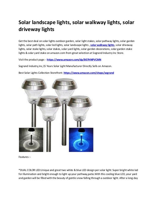 Solar Landscape Lights Walkway Driveway Solar Walkway Lights