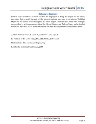 Solar water heater | PDF