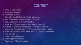 Solar water heater ppt | PPTX