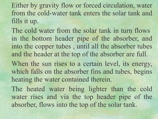 A complete Presentation on SOLAR WATER HEATER by himanshu kumar | PPT