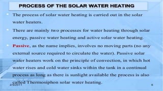 Solar water heater & solar water heating system | PPTX