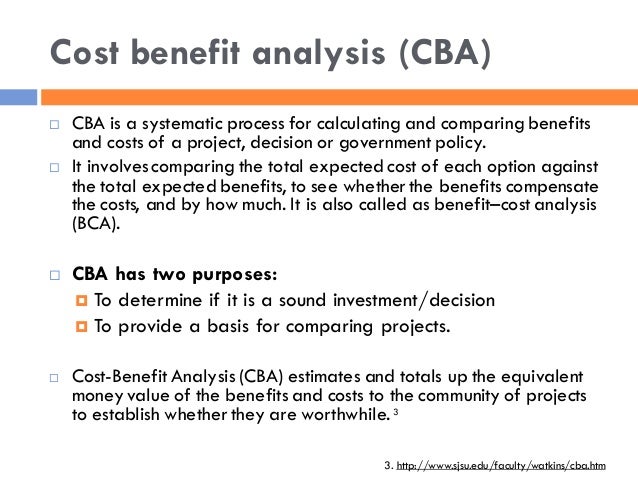 Cost benefit analysis sample thesis
