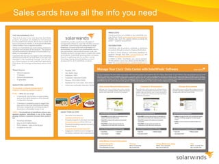Sales cards have all the info you need
 