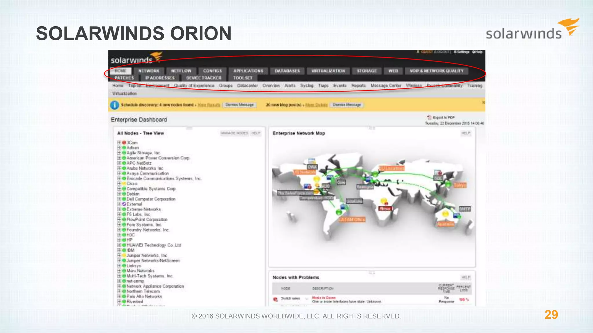 29
SOLARWINDS ORION
© 2016 SOLARWINDS WORLDWIDE, LLC. ALL RIGHTS RESERVED.
 