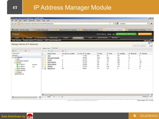 47
Sole Distributor bySole Distributor by
IP Address Manager Module
 
