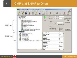 8
Sole Distributor bySole Distributor by
ICMP and SNMP to Orion
SNMP
ICMP
 