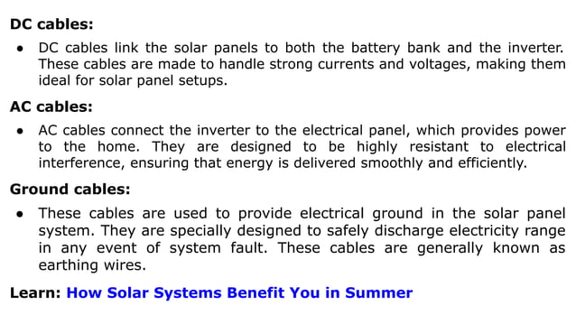 Solar Wires and Cables: A Comprehensive Guide | PDF