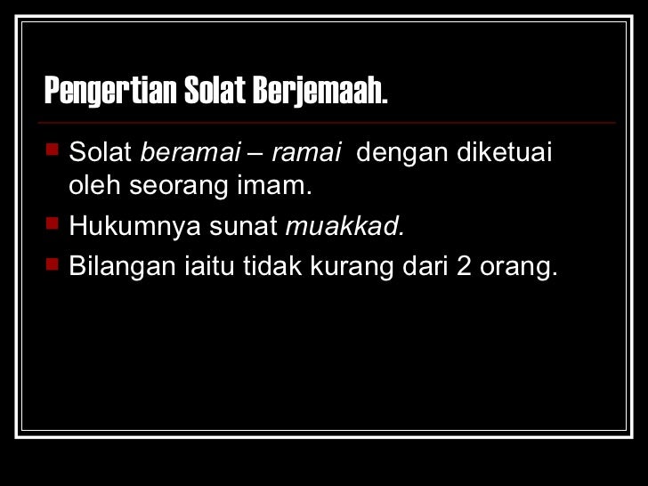 solat berjemaah in english