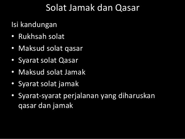 Solat Jamak Dan Qasar