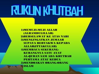 Jumaat rukun khutbah √ Rukun