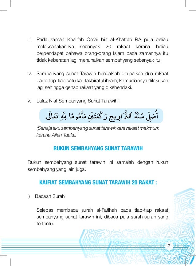 Panduan Sembahyang Tarawih