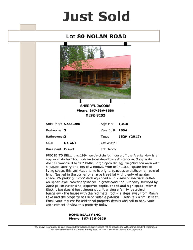 Sold whitehorse real estate lot 80 nolan road PDF