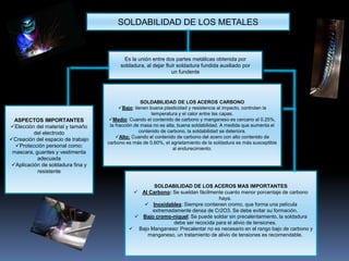 Soldabilidad de los metales | PPTX
