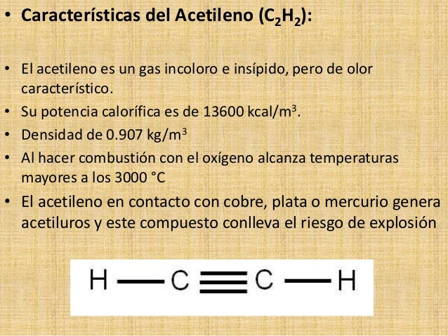 Caracteristicas Fisicas Y Quimicas Del Acetileno